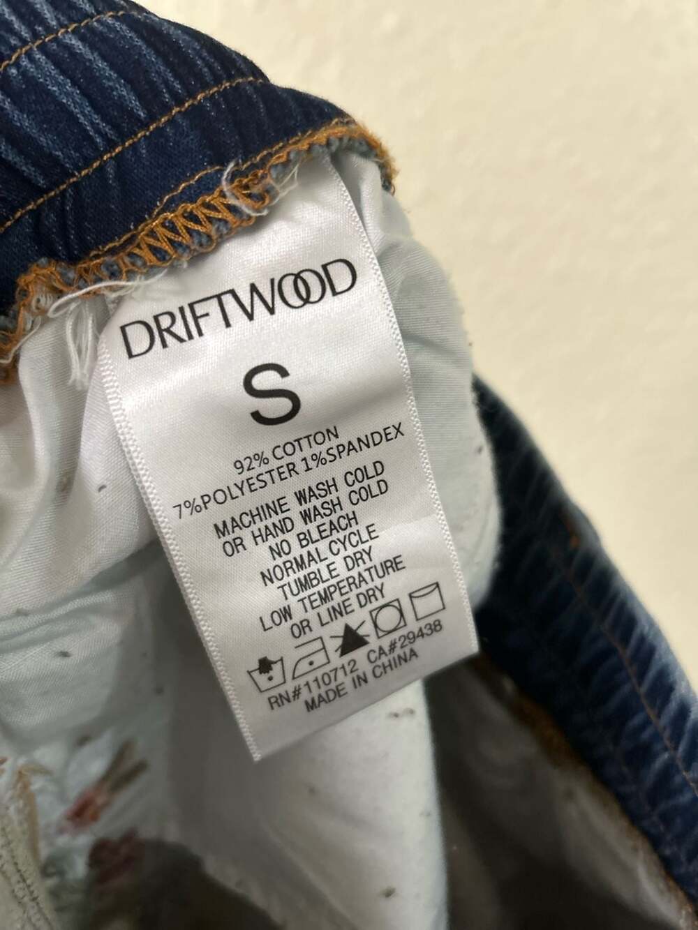 Driftwood Summer Vines Floral Embroidered Drawstring Denim Jogger - Picture 6 of 7